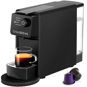 CASABREWS CM7036E front view highlights a compact espresso machine for small spaces.