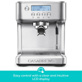Casabrews Ultra Espresso Machine brushed stainless steel design complements modern kitchens