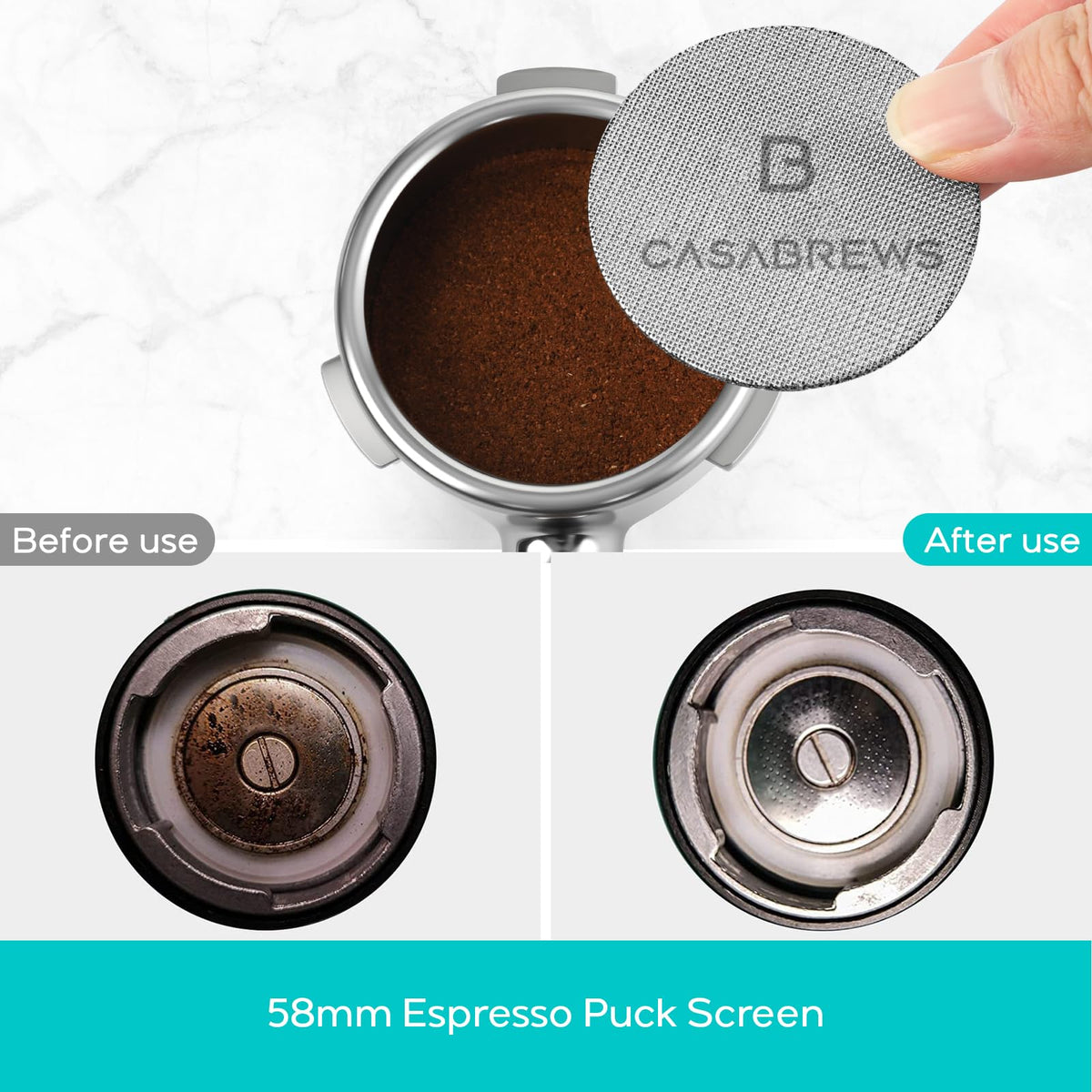 Casabrews wooden ergonomic handle on the portafilter