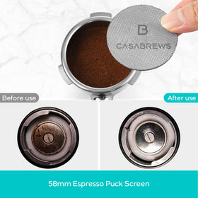 Casabrews wooden ergonomic handle on the portafilter