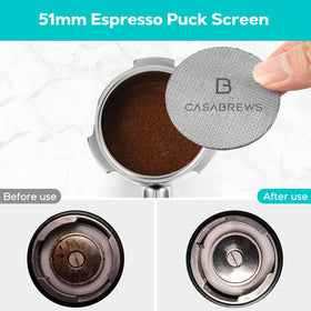 CASABREWS wooden ergonomic handle on portafilter for comfortable espresso pulls
