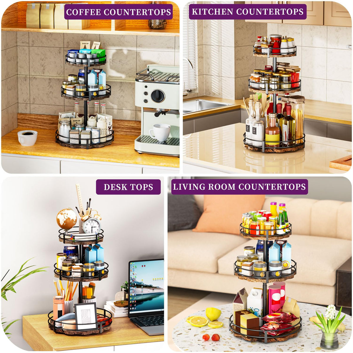 CasaDolce large-capacity storage for spices, oils, and small office items.