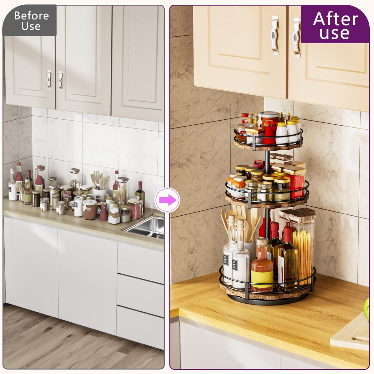 CasaDolce quick-assembly spice rack with included adhesive hooks.