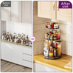 CasaDolce quick-assembly spice rack with included adhesive hooks.