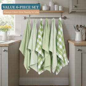 Casa Platino farmhouse-pattern towels in checkered design for rustic style.