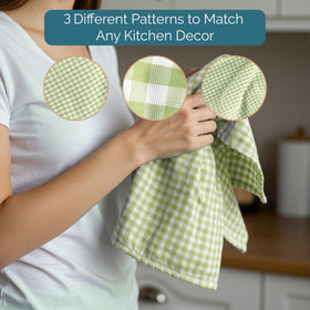 Casa Platino multi-purpose towels shown in staged kitchen setting.