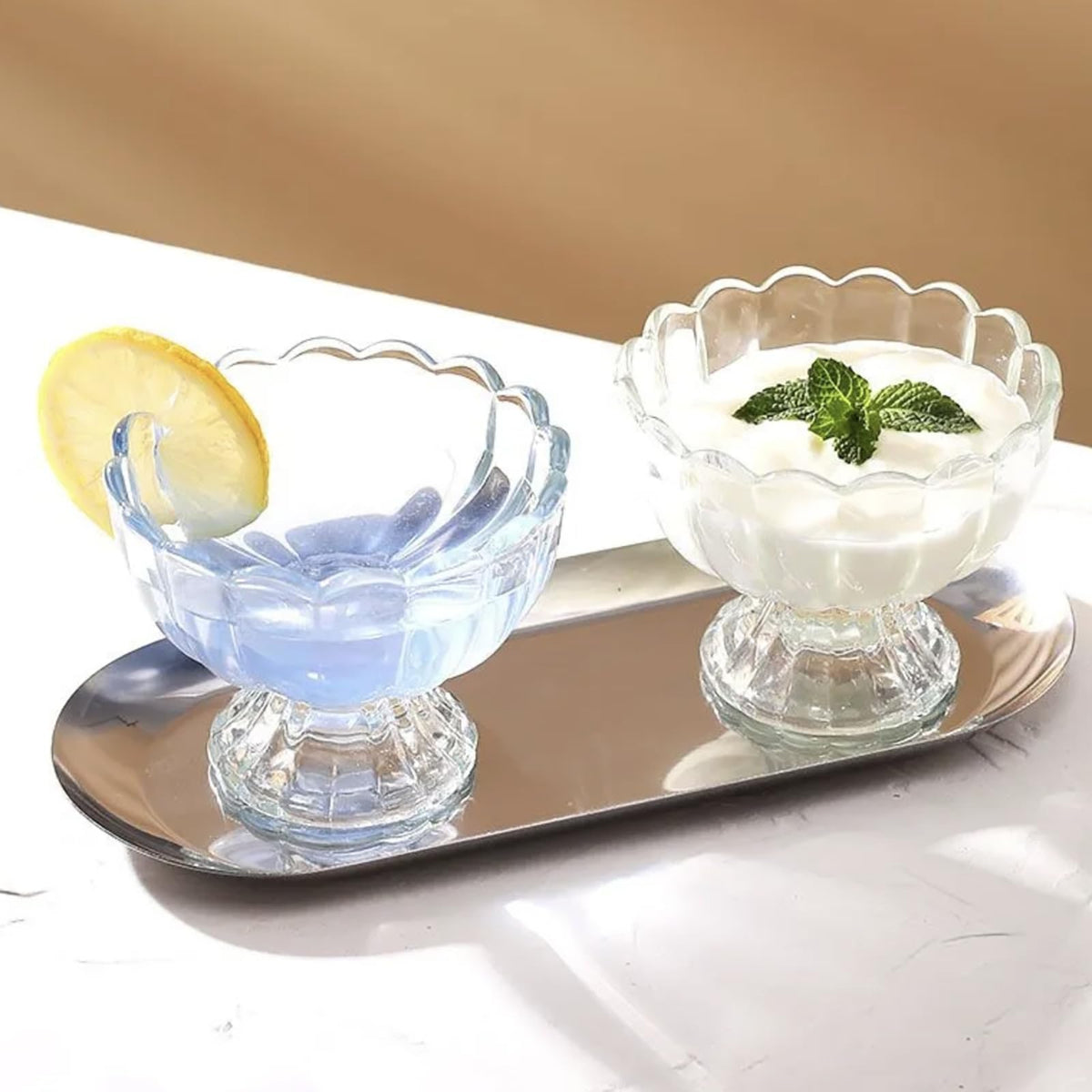 CasaVibe 5oz bowls sturdy glass resist tipping during dessert servings
