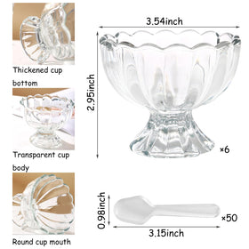 CasaVibe Dessert Bowls 5oz for sundaes with crystal-clear glass to elevate presentation