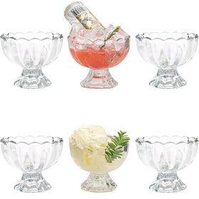 CasaVibe Vintage Glass Dessert Bowls top view highlighting space-saving stackable design for desserts