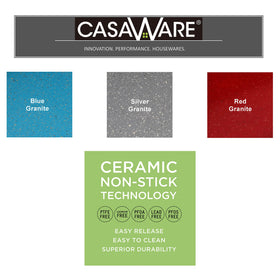 Casaware oven-safe pan resists heat up to 450°F for reliable baking results