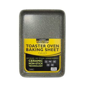 Casaware silver granite ceramic-coated baking surface offers easy food release.