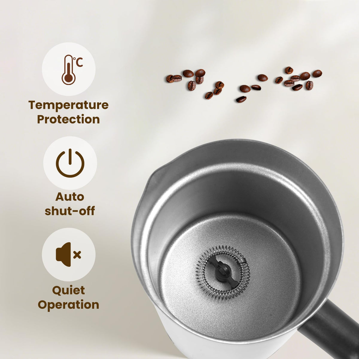 Casimhu Milk Frother cleaning tools support easy maintenance.