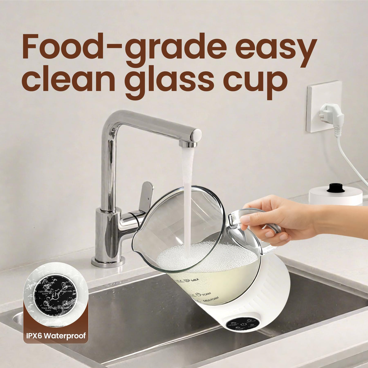 Casimhu frother ideal for dairy milk foam and cappuccinos at home.