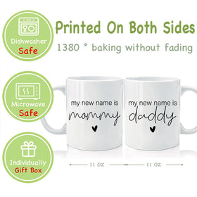 CATABUBU pregnancy announcement mug with EST 2026