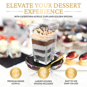 Catertopia durable acrylic cups offer reuse for future gatherings.