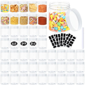 Catsayer 8 oz clear jar with lid, ideal for pantry organization.