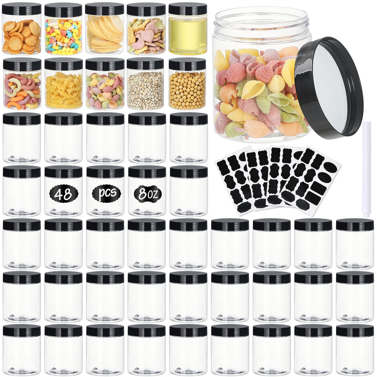 Catsayer 8oz jar with lid: clear contents for quick organization.