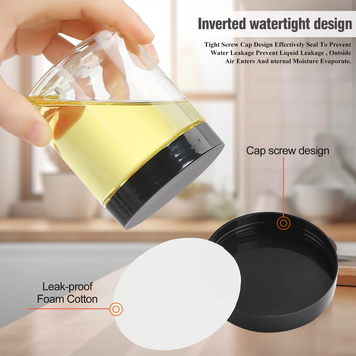 Catsayer airtight seal on lid prevents leaks, ideal for pantry staples and small mixtures.