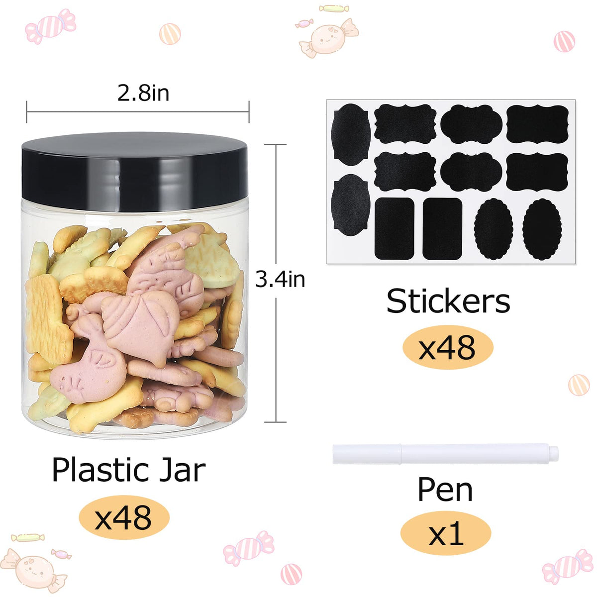 Catsayer clear plastic storage jar highlights contents for easy sorting.
