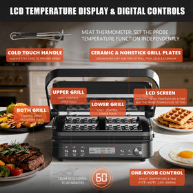 180-degree lid on Cattleman Cuisine for flat, spacious cooking
