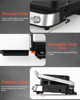 CATTLEMAN CUISINE drip-tray grease-management keeps counters cleaner during grilling