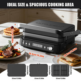 Detachable drip tray on Cattleman Cuisine reduces grease splatter