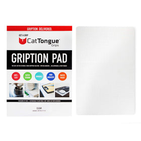 CatTongue Grips clear anti-slip pad on desk helps keep essentials steady without leaving residue.