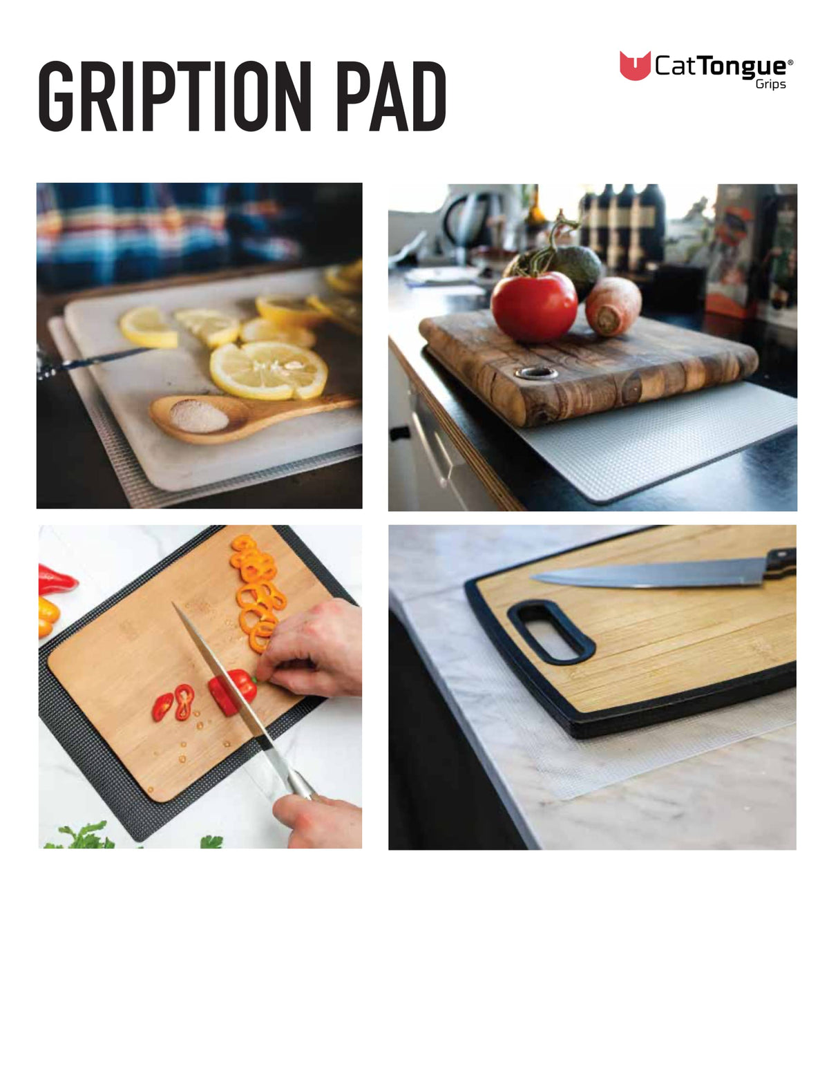 CatTongue Grips drawer liner secures items and keeps drawers organized.