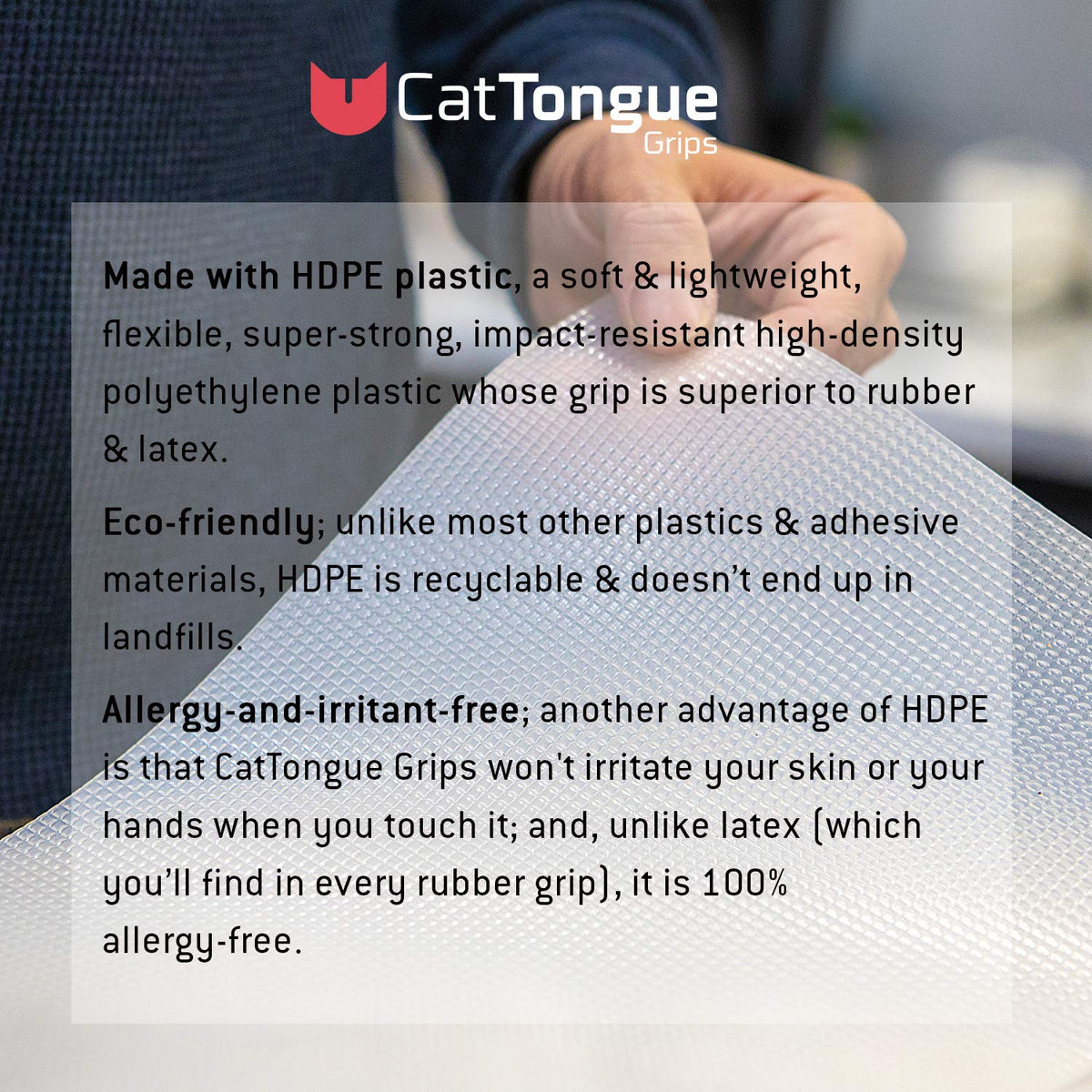 CatTongue Grips waterproof mat for bath or boat keeps surfaces safe.