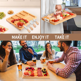 CAWIU board with six compartments keeps foods neatly separated