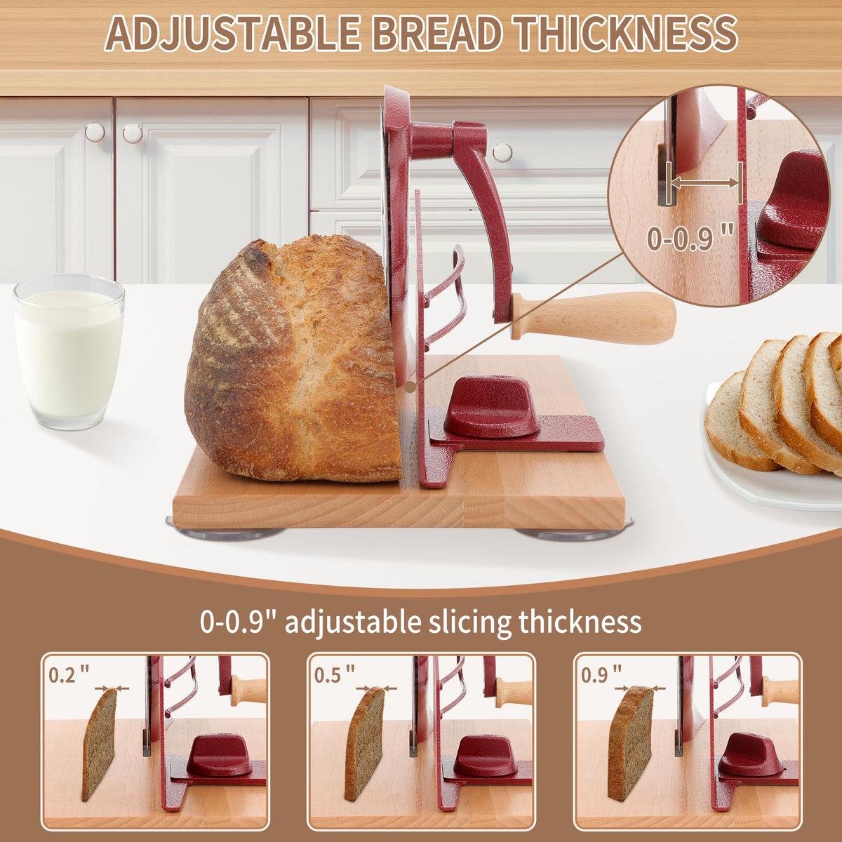 CAWIU metal bread guide keeps slices aligned and uncrushed