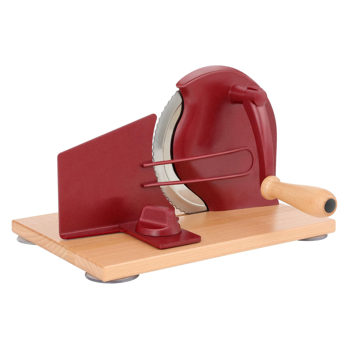 CAWIU manual bread slicer with hand crank for even slices on homemade bread