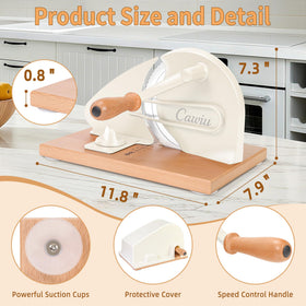CAWIU hand crank in action demonstrates smooth cuts on crusty bread