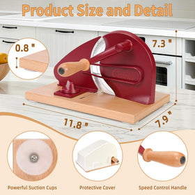 CAWIU bread slicer red with slicing guide for consistent crust-to-crust cuts.