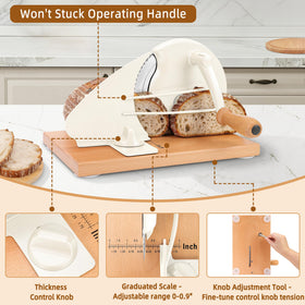 CAWIU scale marks enable precise thicknesses from sandwiches to toast