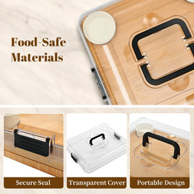 CAWIU bamboo cheese knives and forks kit for elegant serving