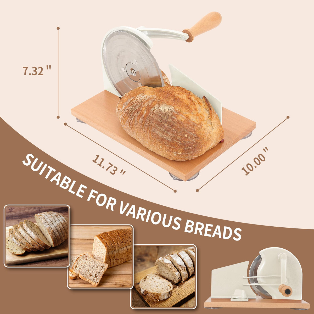 CAWIU bread slicer ready slices on board for meal prep