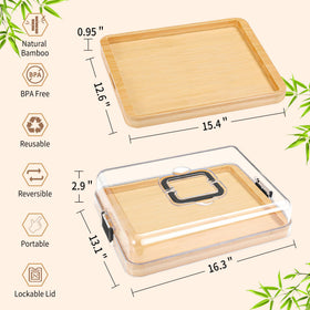 CAWIU board with 6 compartments to organize cheeses, fruits, and crackers neatly