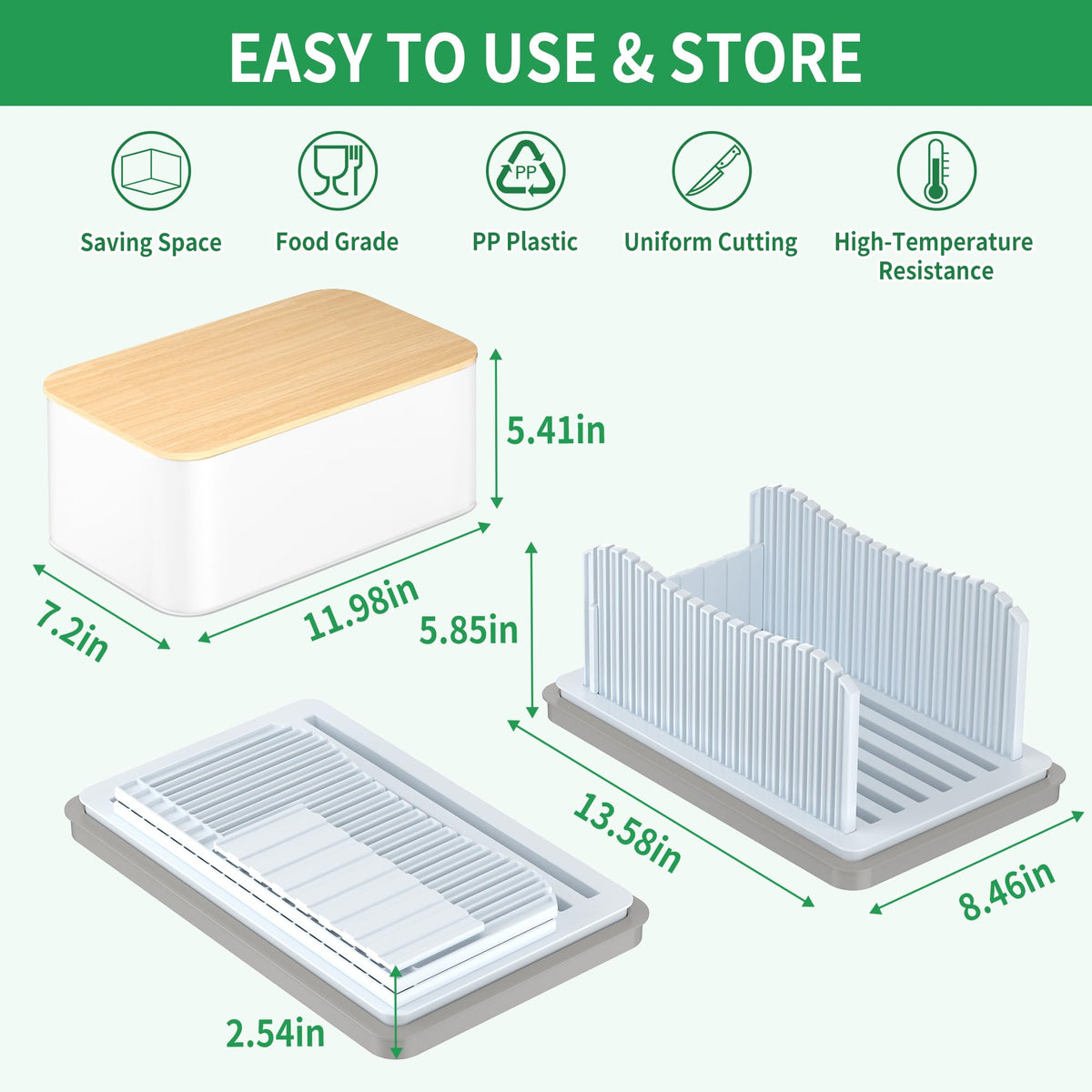 CAWIU integrated crumb tray doubles as a serving plate for bread or snacks.
