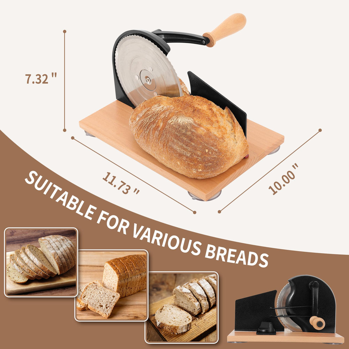CAWIU bread slicer in action demonstrating precise slicing