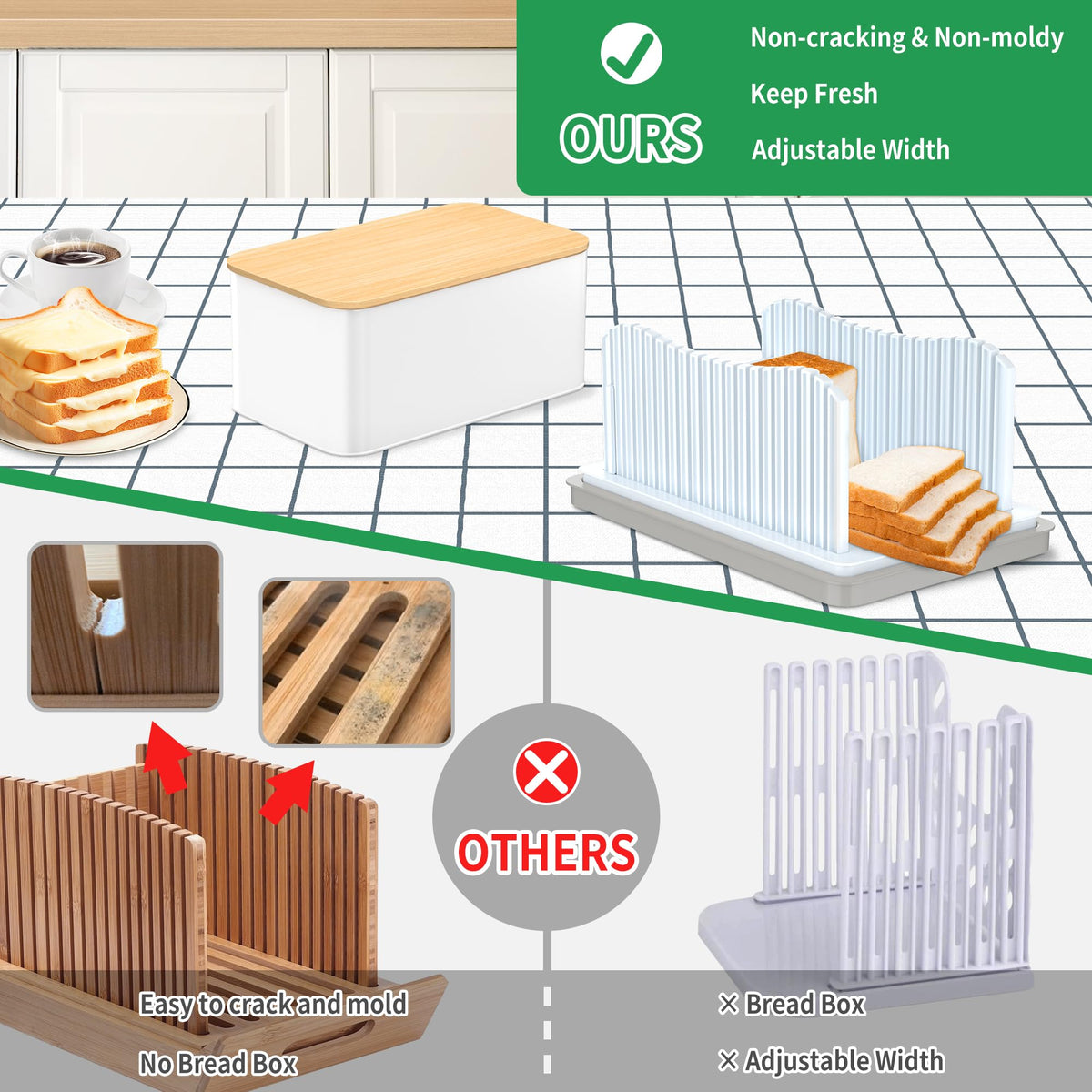 CAWIU silicone non-slip base prevents sliding during slicing for safer use.