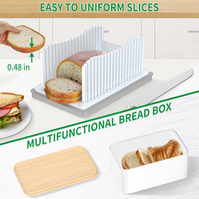 CAWIU bread slicer ensures uniform 0.48-inch slices for consistent sandwiches.