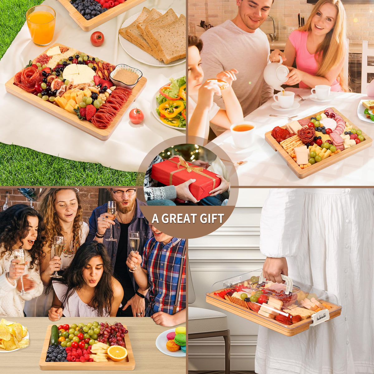 CAWIU bamboo board is easy to clean and fridge-safe for storage
