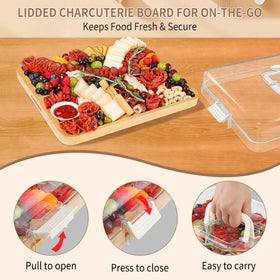 CAWIU 4-knife set complements the board for easy, elegant serving.