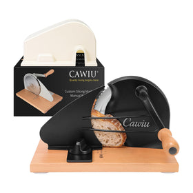 CAWIU bread slicer with adjustable thickness dial for precise sourdough slices