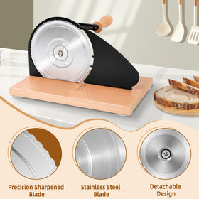 CAWIU bread slicer metal guide enabling jam-free crusty loaf slicing