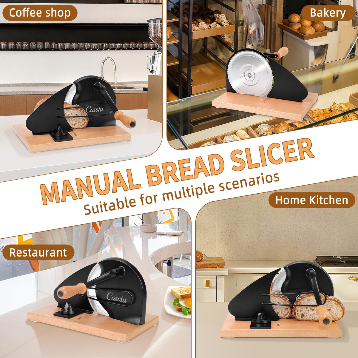 CAWIU bread slicer blade removable for quick cleaning after use