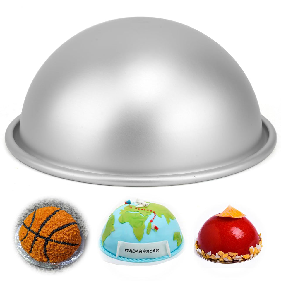 Cayanmydery 6-inch dome cake pan product image highlighting durable anodized aluminum.