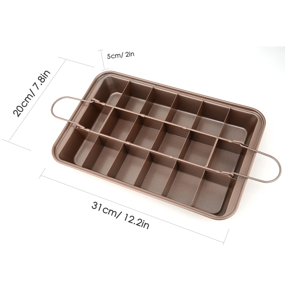 Detachable divider in the Cayanmydery pan enables versatile batch baking.