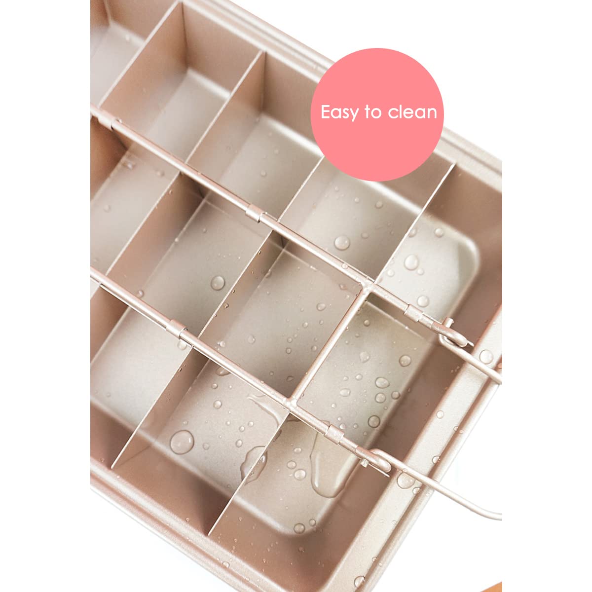 Dishwasher-safe Cayanmydery brownie pan simplifies post-bake cleaning.